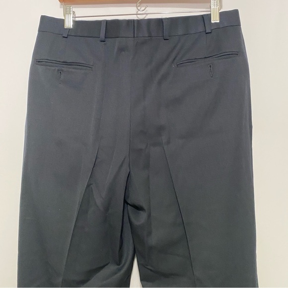 Brooks Brothers 346 Dress Pants Men's 35 Regular Black Wool Pleated Office Work - Picture 4 of 11